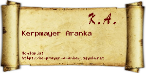 Kerpmayer Aranka névjegykártya